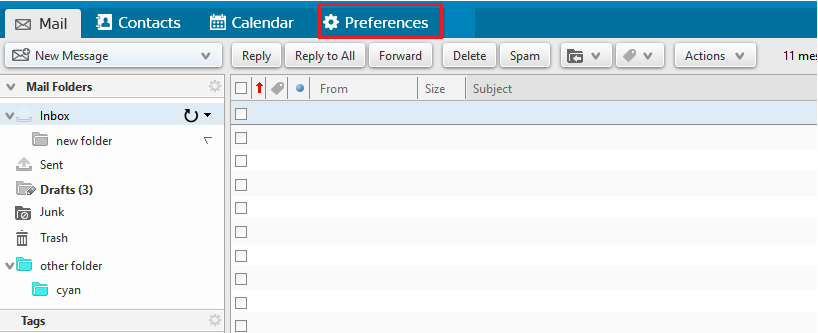 Shaw Webmail Preferences
