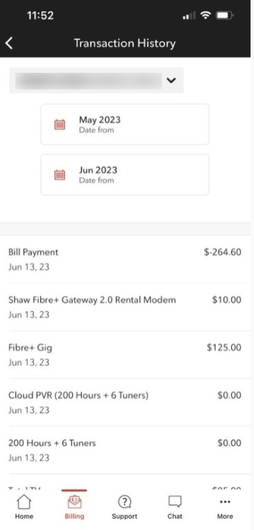 How to View Past Shaw Billing Transactions