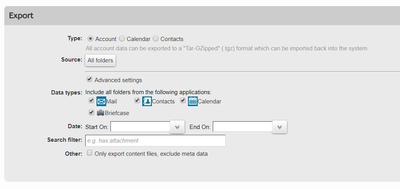 shaw export emails saving outside support tried webmail feature