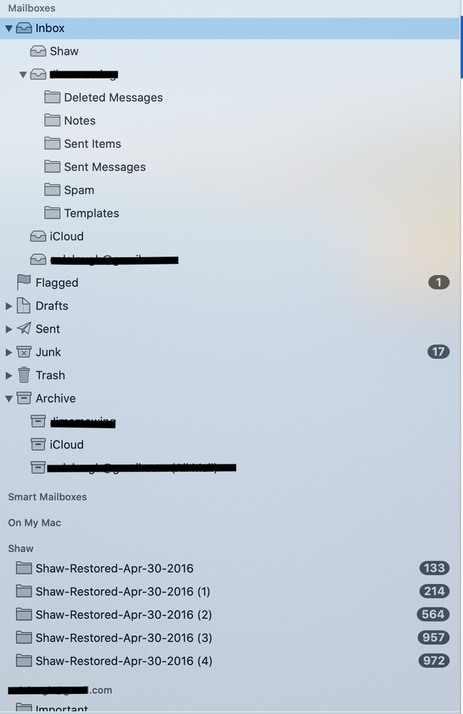 Restored Shaw email in Apple Mail Shaw Support