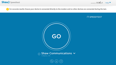 Shaw Speedtest Website